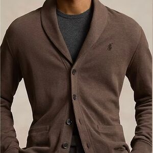 Polo Ralph Lauren Jersey Cardigan Sweater Mens small Shawl Collar Preppy NWOT